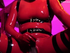 Hot TS Bianka in Red Latex