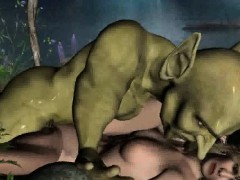 Foxy 3d Blonde Gets Fucked Outdoors By A Goblin