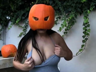 Hot brunette big boobs toying pink pussy