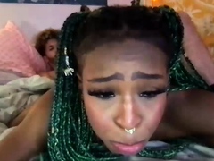 Hot ebony slut gets pounded hard with big cock live at sexyc