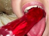 Lovely Amateur teen brunette masturbating outdoor