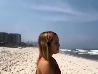 Teen brunette masturbating on public dirt road