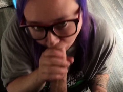 Nerdy Amateur Teen Sucks Big Cock