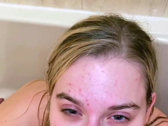 Blonde amateur blowjob POV in public