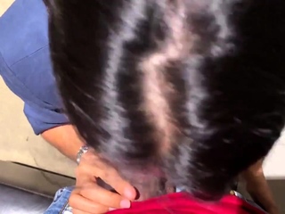 Blowjob in the Fitting Room - Almost Caught by Staff